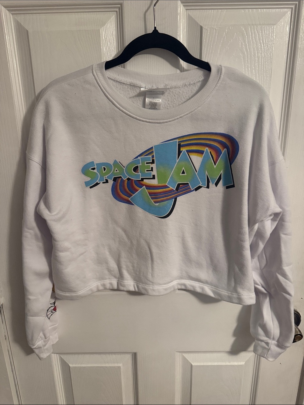 Space Jam Graphic White Crewneck Sweater
